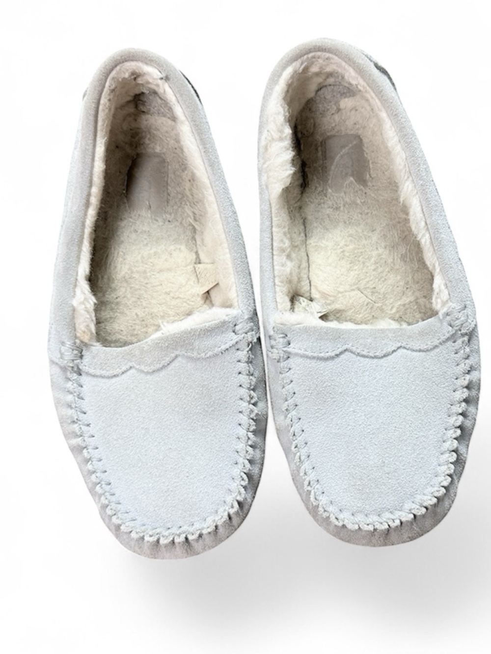 Ugg Cozy Fleece-Lined Moccasin Slippers - Light Gray